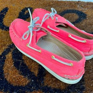 Sperry for JCrew neon pink top siders